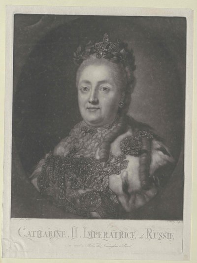 Ruská carevna Kateřina II. od Artist Unknown