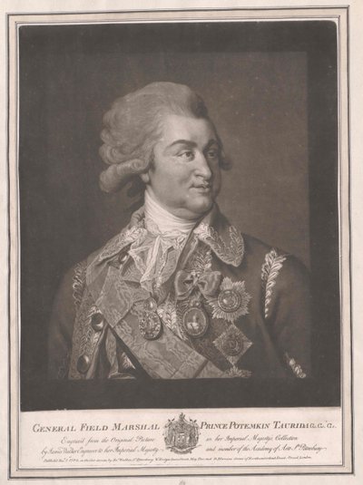 Grigorij Alexandrovič hrabě Potěmkin (tisk) od Artist Unknown