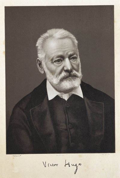 Hugo, Victor (1802-1885). Francouzský romantický spisovatel. Litografie od Artist Unknown