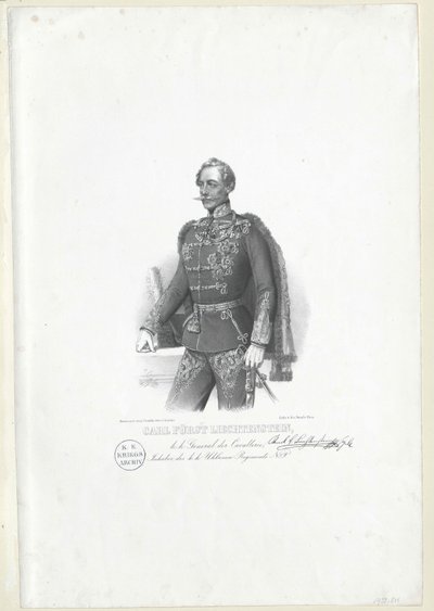 Karel kníže z Lichtenštejna od Artist Unknown
