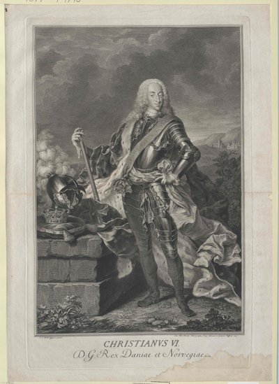 Dánský král Kristián VI. od Artist Unknown