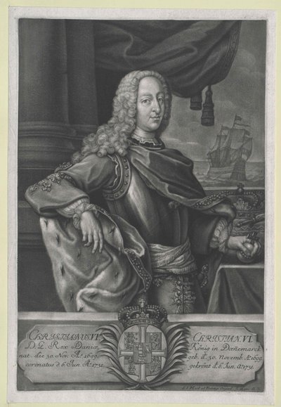 Dánský král Kristián VI. od Artist Unknown