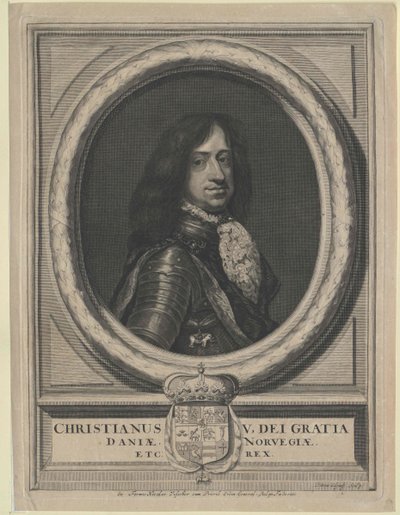Dánský král Kristián V. od Artist Unknown