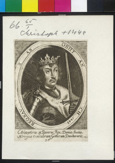 Dánský a švédský král Kryštof III. od Artist Unknown