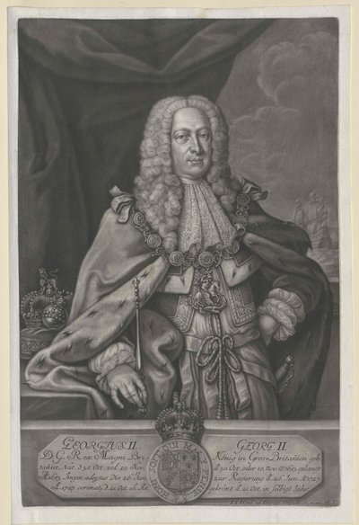 Anglický král, hannoverský kurfiřt Jiří II. od Artist Unknown