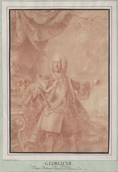 Anglický král, hannoverský kurfiřt Jiří II. od Artist Unknown
