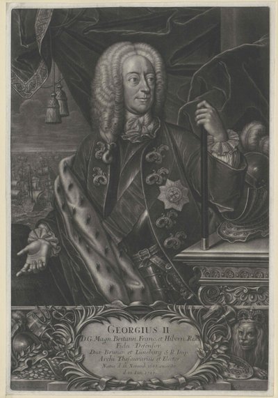 Anglický král, hannoverský kurfiřt Jiří II. od Artist Unknown