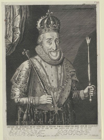Francouzský král Jindřich IV. od Artist Unknown