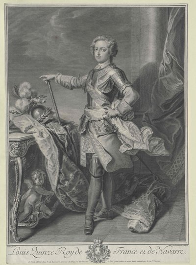 Francouzský král Ludvík XV. od Artist Unknown