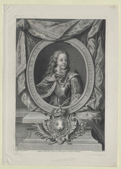 Francouzský král Ludvík XV. od Artist Unknown