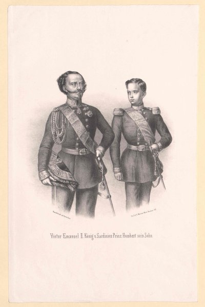 Italský král Viktor Immanuel II. od Artist Unknown