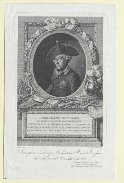 Pruský král Fridrich II. od Artist Unknown