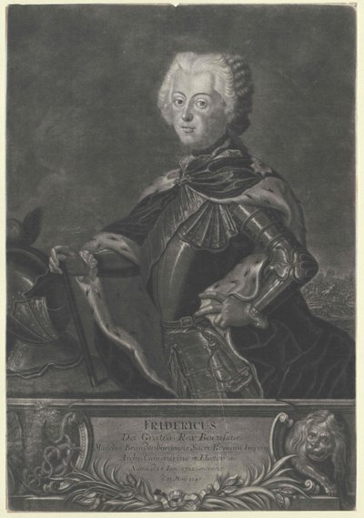Pruský král Fridrich II. od Artist Unknown