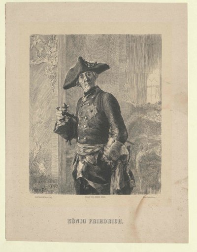 Pruský král Fridrich II. od Artist Unknown