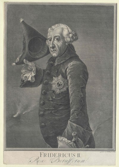 Pruský král Fridrich II. od Artist Unknown