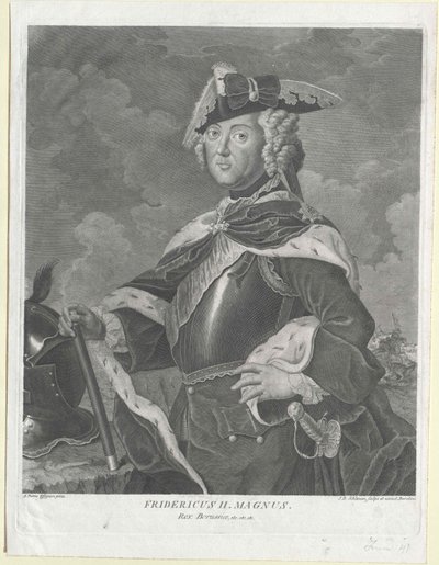 Pruský král Fridrich II. od Artist Unknown