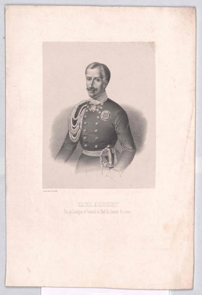 Sardinský král Karel Albert od Artist Unknown