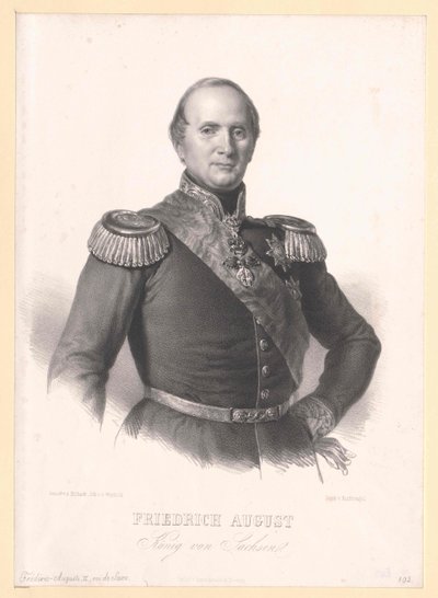 Saský král Fridrich August II. od Artist Unknown