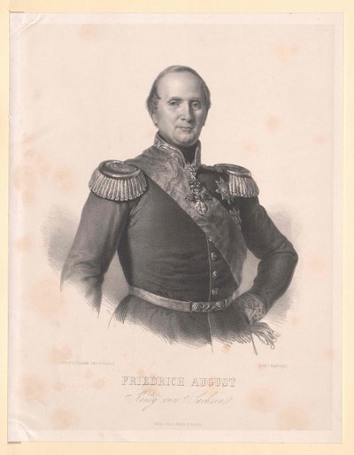 Saský král Fridrich August II. od Artist Unknown