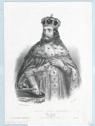 Srbský král Štěpán Uroš II. od Artist Unknown