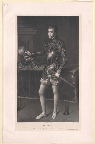 Španělský král Filip II. od Artist Unknown