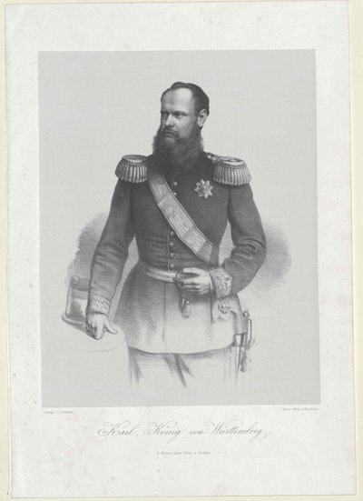 Württemberský král Karel I. od Artist Unknown