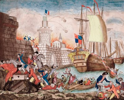 La Terreur: obléhání Toulonu od září do prosince 1793 (rytina) od Artist Unknown