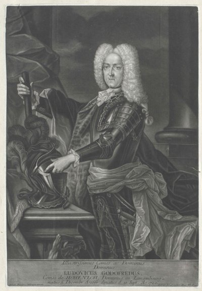 Ludwig Gottfried hrabě Hohenlohe-Waldenburg-Pfedelbach od Artist Unknown