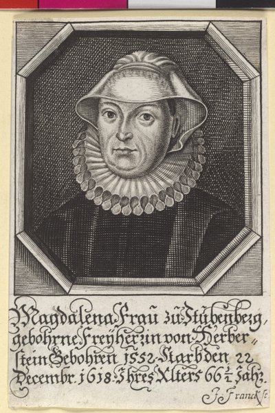 Magdaléna baronka Herbersteinová od Artist Unknown