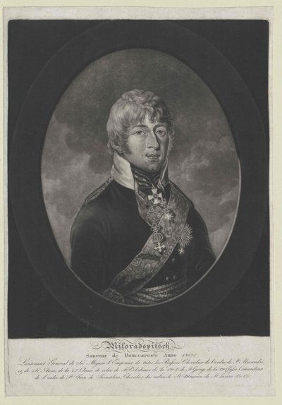 Michail Andrejevič hrabě Miloradovič od Artist Unknown