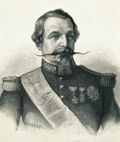 NAPOLEON III, Charles-Louis Napoleon Bonaparte (1808-1873). Prezident 2. republiky (1848-1852) a císař Francie (1852-1870). Portrét Napoleona III. Rytina. od Artist Unknown
