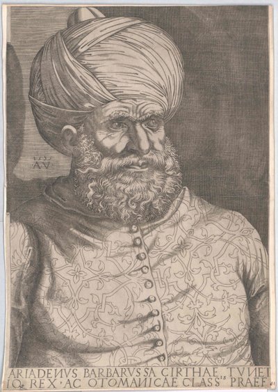 Osmanský vládce v Alžíru Chaireddin Barbarossa (tisk) od Artist Unknown