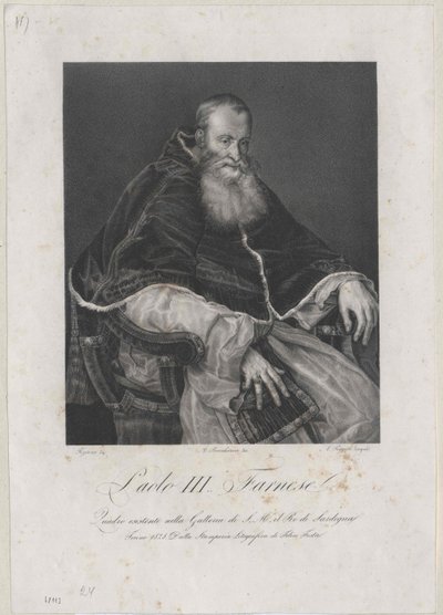 Papež Pavel III. od Artist Unknown