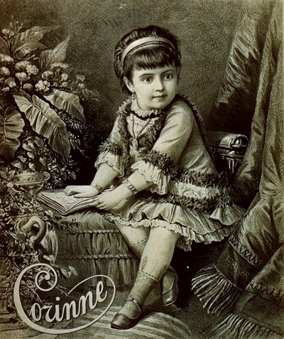 Portrét Corinne, dětské herečky od Artist Unknown