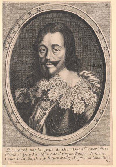 Kníže z rodu Sasko-Výmarských Bernard (tisk) od Artist Unknown