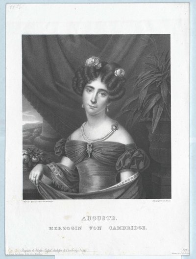 Hesensko-kasselská princezna Auguste od Artist Unknown