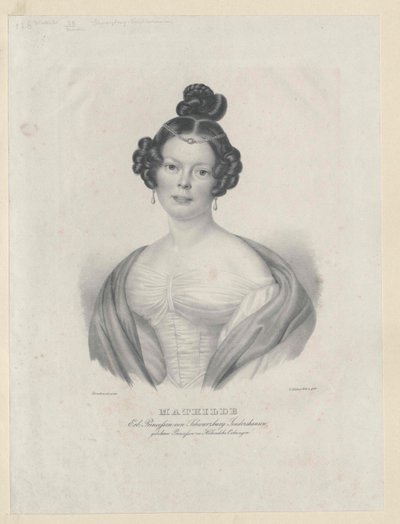 Princezna z Hohenlohe-Oehringen Mathilde od Artist Unknown