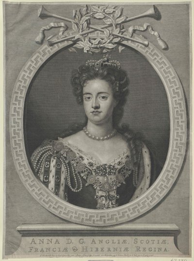 Anglická královna Anna (tisk) od Artist Unknown
