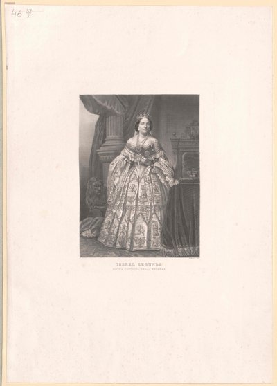 Španělská královna Isabella II. od Artist Unknown