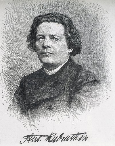 RUBINŠTEJN, Anton Grigorjevič (1829-1894). Ruský skladatel a klavírista. Podepsaný portrét Antona Rubinsteina. Rytina. od Artist Unknown