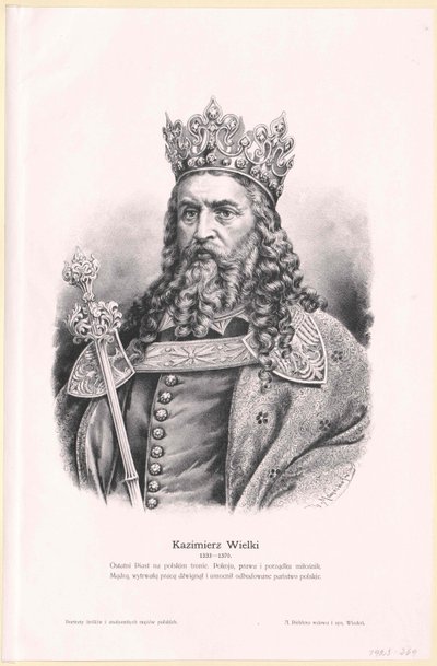 Velký polský král Kazimír III. od Artist Unknown