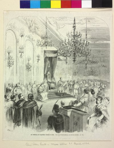 Iniciace uherského zemského sněmu v Budíně 6. dubna 1861 hrabětem Georgem Apponyim od Artist Unknown