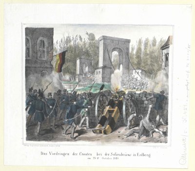 Průnik Chorvatů na Sofienbruecke v Erdbergu 28. října 1848 od Artist Unknown