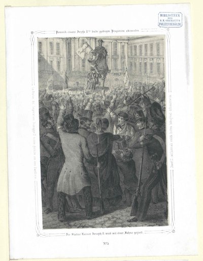 Socha císaře Josefa II. bude s vlajkou vzácná od Artist Unknown