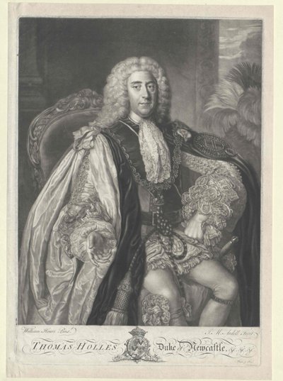 Thomas Pelham-Holles vévoda z Newcastlu od Artist Unknown