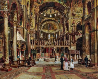 Uvnitř baziliky di San Marco, Benátky. 1886 od Arturo Ferrari