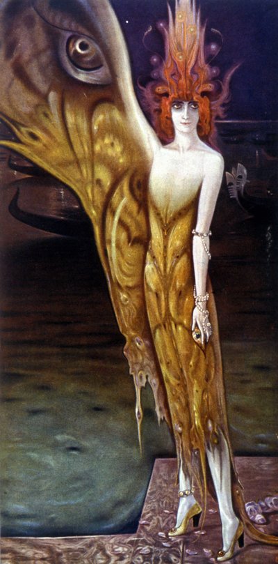 Portrét Marchesa (Marquise) Luisa Casati (1881-1957), Arturo Martini (1885-1947) v roce 1912. od Arturo Martini