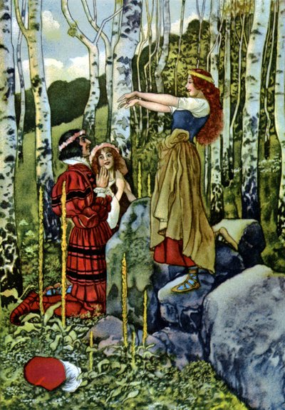 Jak je libo, Mock Marriage of Orlando and Rosalind, c.1880 (rytina) od Artus Scheiner