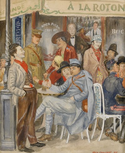 Café La Rotonde Moise Kisling během prázdnin, 1915. od Arvid Fougstedt