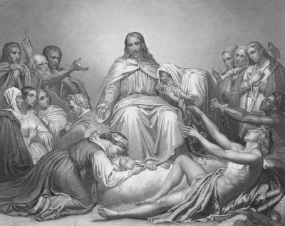 Kristus Utěšitel, Lukáš, kapitola IV, verše 16, 21 (rytina) od Ary (after) Scheffer